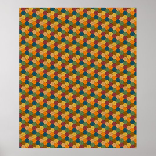 Tessellated Multi-Color Flower Wheel Pattern Poster (Voorkant)