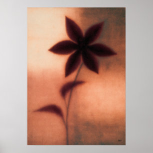 Tessen Clematis Japanse Bloemige Abstractie Poster