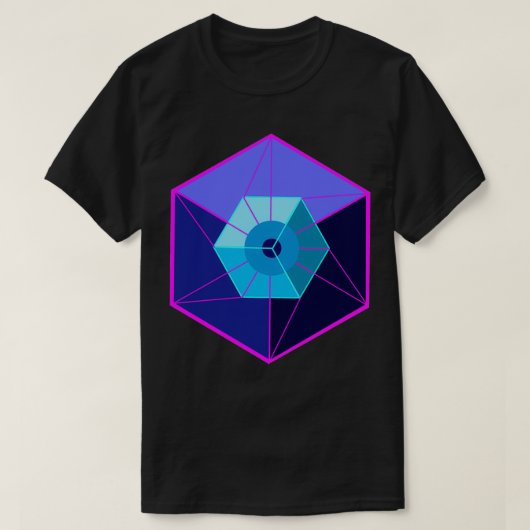 Tesseract 4D Hypercube T-shirt (Design voorkant)
