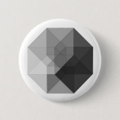 Tesseract (grijswaarden) ronde button 5,7 cm (Voorkant)