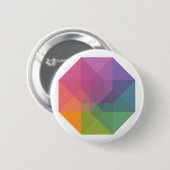 Tesseract (pastelregenboog) ronde button 5,7 cm (Voorkant /achterkant)