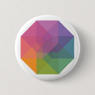 Tesseract (pastelregenboog) ronde button 5,7 cm