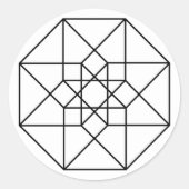 Tesseract (zwarte omtrek) ronde sticker (Voorkant)