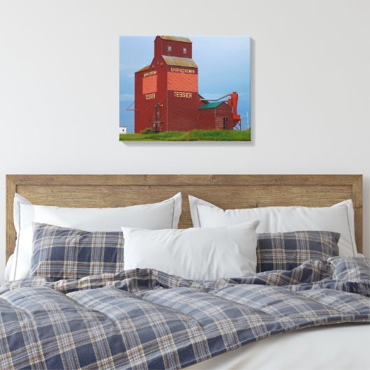 Tessier Grain Elevator Canvas Afdruk (Insitu (Slaapkamer))