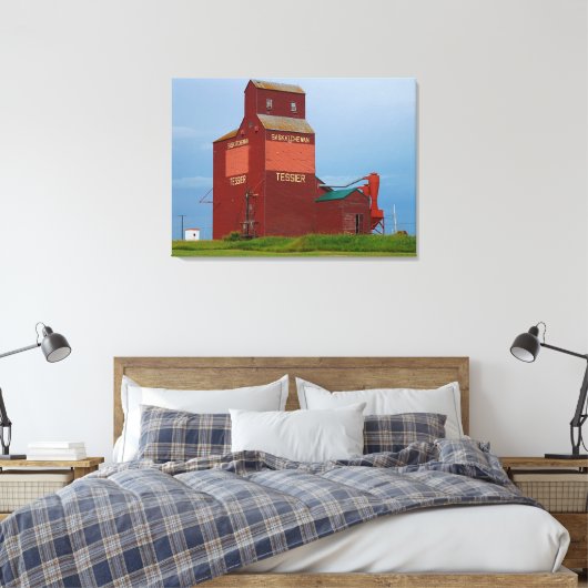 Tessier Grain Elevator Canvas Afdruk (Insitu (Slaapkamer))