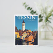 Tessin Switzerland Travel Poster Briefkaart (Staand voorkant)