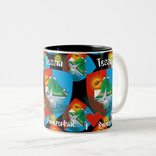 Tessin - Ticino - Schweiz - Svizzera Tasse Tweekleurige Koffiemok (Voorkant rechts)