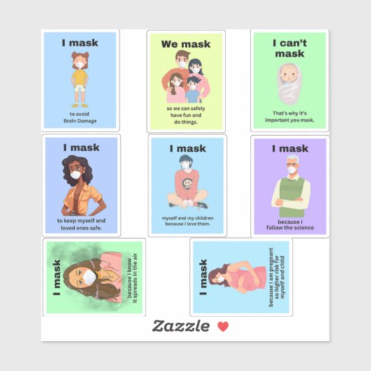 Test6x6inch groep vinyl stickers (Vel)