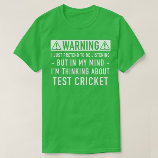 Test Cricket Classic TShirt (Design voorkant)