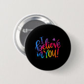 Test dag leraar Ik geloof in je testdag Ronde Button 5,7 Cm (Voorkant /achterkant)