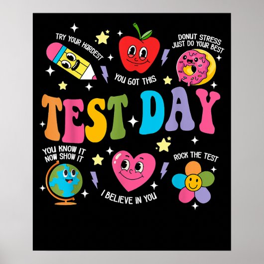 Test Dag Rock De Test Motiverende Testdag Poster (Voorkant)