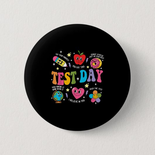 Test Dag Rock De Test Testdag Motiverende Te Ronde Button 5,7 Cm (Voorkant)