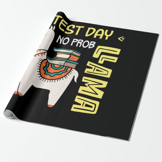 Test Day Llama Teacher Exam Testing Teaching Cadeaupapier (Uitgerold)