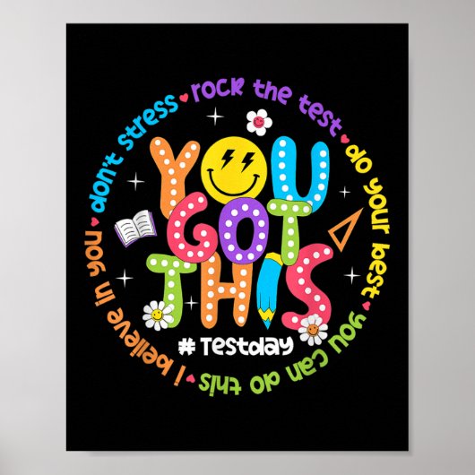 Test Day Rock De Test Leraar Testing Day Je Heb Poster (Voorkant)