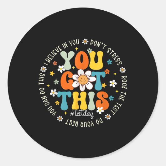 Test Day Rock De Test Leraar Testing Day Je Heb Ronde Sticker (Voorkant)
