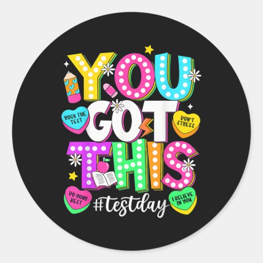Test Day Rock De Test Leraar Testing Day Je Heb Ronde Sticker (Voorkant)