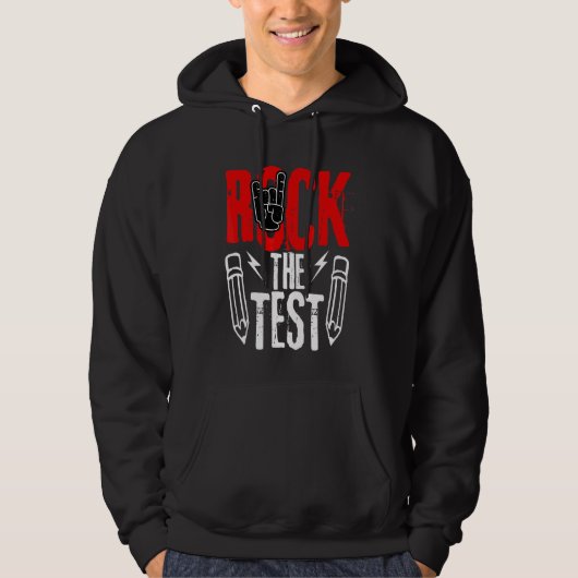 Test Day Rock: Metal Teacher Student Testing E Hoodie (Voorkant)