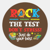 Test Day Rock Ronde Sticker (Voorkant)
