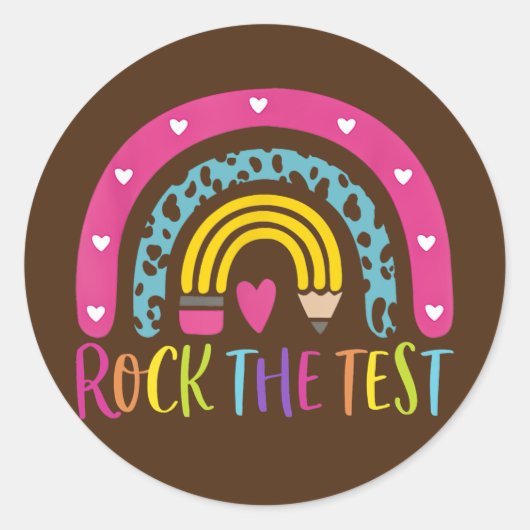 Test Day Rock Ronde Sticker (Voorkant)
