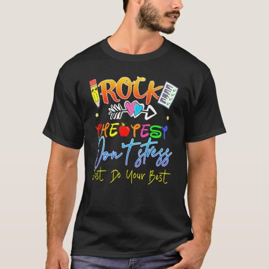 Test Day Rock Teacher Testing Day Teache T-shirt (Voorkant)