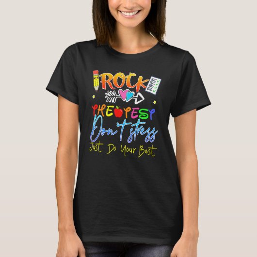Test Day Rock Teacher Testing Day Teache T-shirt (Voorkant)
