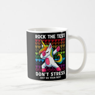 Test Day Rock: Test Dabline Unicorn Boys Girls Koffiemok