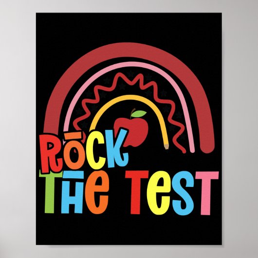 Test Day Rock: Test Teacher Rainbow Testing Poster (Voorkant)