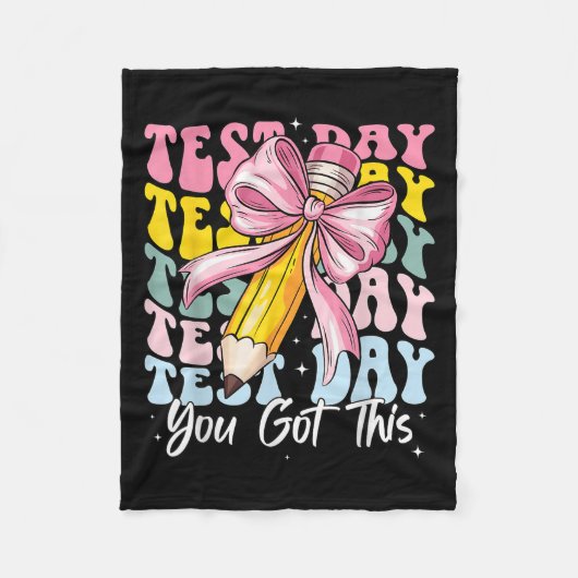 Test Day Rock The Test Motivational Teacher You Go Fleece Deken (Voorkant)
