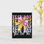 Test Day Rock The Test Motivational Teacher You Go Kaart (Gele Bloem)