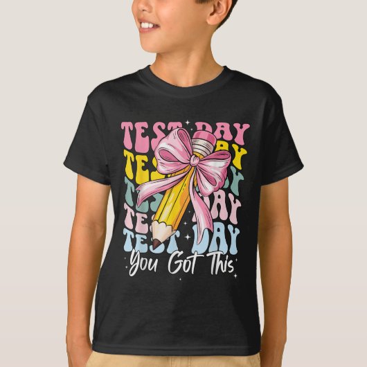 Test Day Rock The Test Motivational Teacher You Go T-shirt (Voorkant)