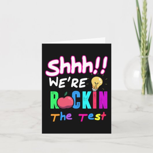 Test Day Rock The Test Rainbow Teacher Student Kaart (Voorkant)