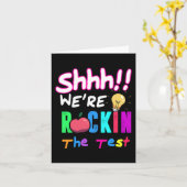 Test Day Rock The Test Rainbow Teacher Student Kaart (Gele Bloem)