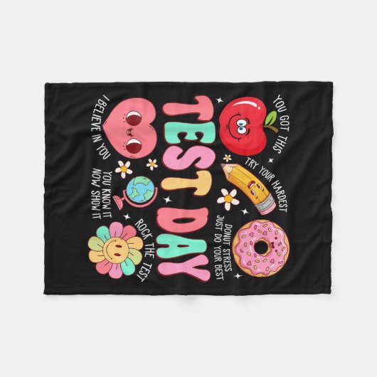 Test Day Rock The Test Testing Day Motivational Te Fleece Deken (Voorkant (Horizontaal))