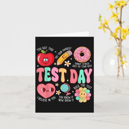 Test Day Rock The Test Testing Day Motivational Te Kaart (Gele Bloem)
