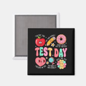 Test Day Rock The Test Testing Day Motivational Te Magneet (Voorkant / Achterkant)