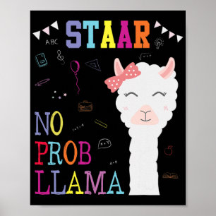 Test Day Squad Geen Prob-Llama Leerkracht Student Poster