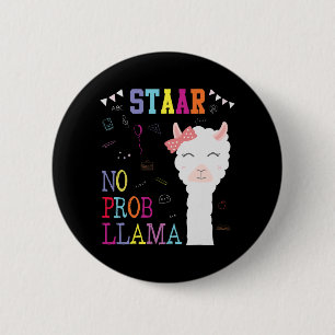 Test Day Squad Geen Prob-Llama Leerkracht Student Ronde Button 5,7 Cm