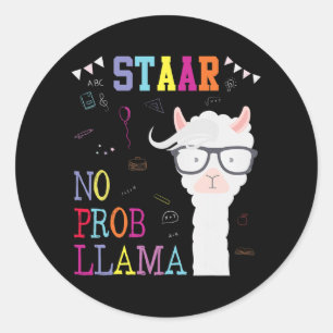 Test Day Squad Geen Prob-Llama Leerkracht Student Ronde Sticker