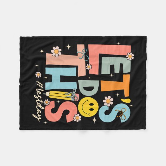 Test Day State Testing Lets Do This Teacher Motiva Fleece Deken (Voorkant (Horizontaal))