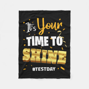 Test Day T-shirt Teacher Testschool Uw Tijd Naar S Fleece Deken
