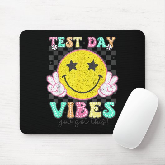 Test Day Vibes You Got This Retro Groovy Testing D Muismat (Met muis)