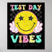 Test Day Vibes You Got This Retro Groovy Testing D Poster (Voorkant)