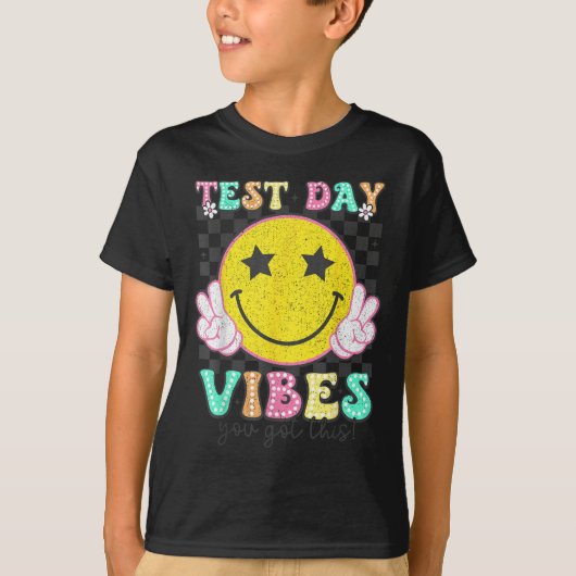 Test Day Vibes You Got This Retro Groovy Testing D T-shirt (Voorkant)