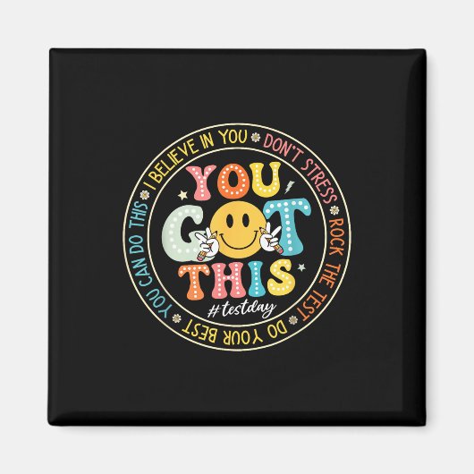 Test Day You Got This Rock De Test Leraar Testen Magneet (Voorkant)