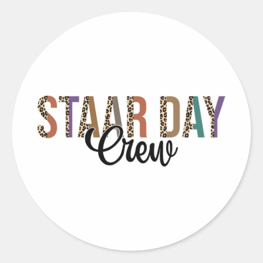 Test de Staar Day Crew-modus op de testideeën van Ronde Sticker (Voorkant)