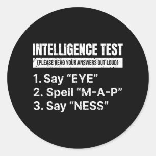 Test Eye Map Grappig Volwassen Papa Joke Vader Dag Ronde Sticker