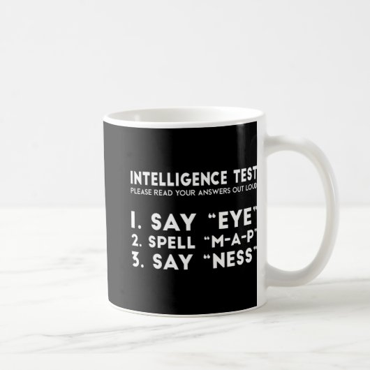 Test Eye Map Ness Funny Joke Vaderdag Koffiemok (Rechts)