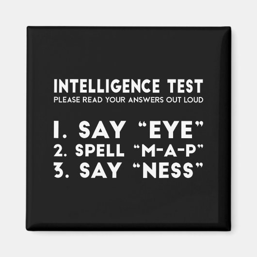 Test Eye Map Ness Funny Joke Vaderdag Magneet (Voorkant)