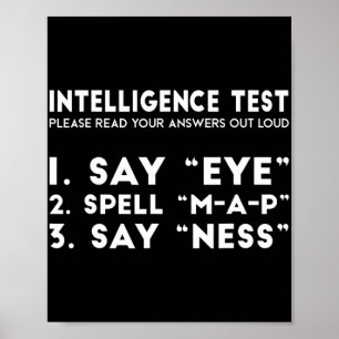 Test Eye Map Ness Funny Joke Vaderdag Poster