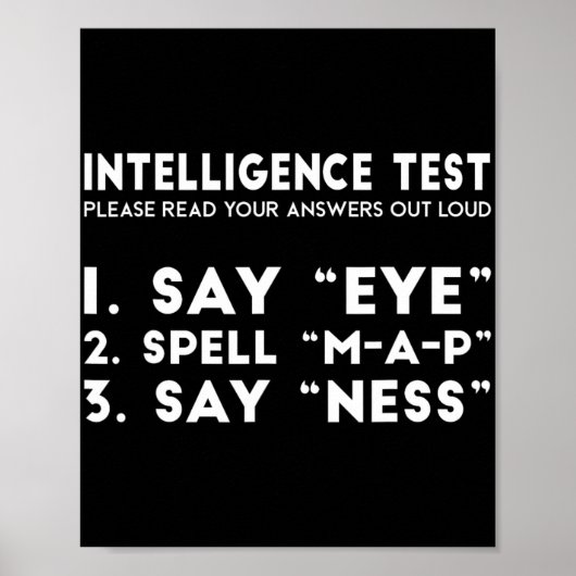 Test Eye Map Ness Funny Joke Vaderdag Poster (Voorkant)
